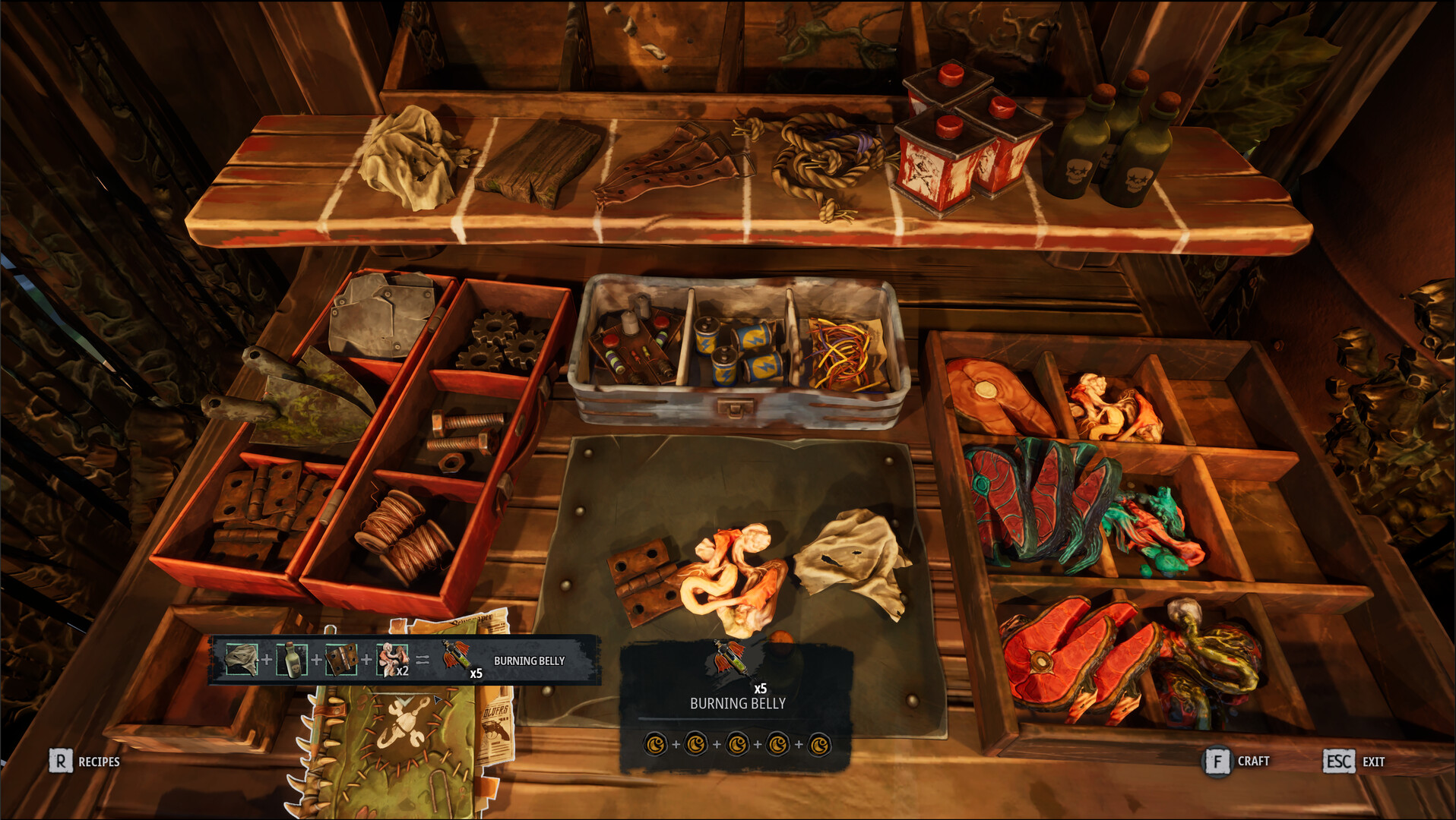 Harpoon throwing stance against a mutated sea creature on the trawler deck